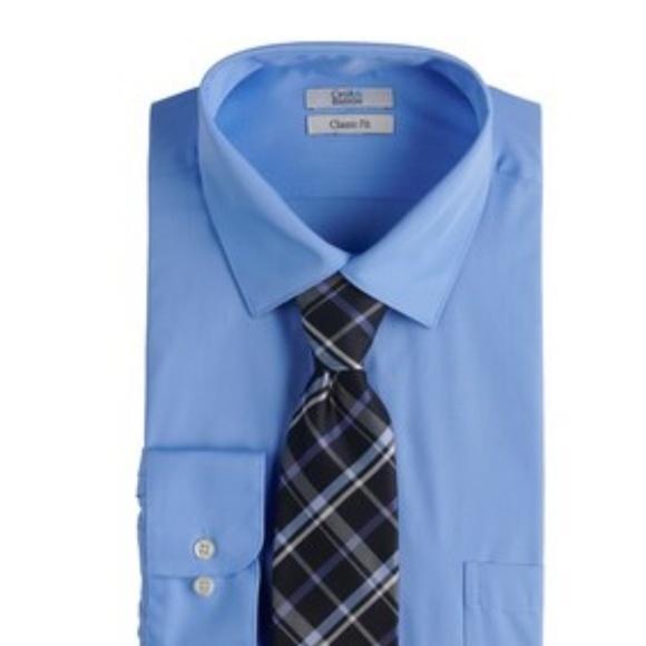 croft & barrow Other - Croft & Barrow Classic Fit Vista Blue Shirt & Tie